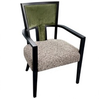 Chaise de salle à manger moderne en bois massif sur mesure, dossier en velours vert, rembourrée, pour restaurant, hôtel, café, fauteuil commercial