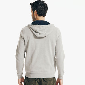 Sudadera con capucha y cremallera completa para hombre, 100% algodón, corte holgado, con logo personalizado, OEM, estilo urbano, invierno, venta al por mayor - Product Image 3