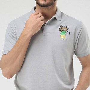 Alta calidad Simple verano gran oferta Golf Polo hombres camiseta tela de seda bordado Logo ODM suministro al por mayor - Product Image 4