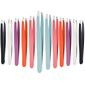 Pinzas para Cejas de Acero Inoxidable con Punta Inclinada Personalizadas - Herramienta de Precisión Duradera para Hombres y Mujeres - Product Image 1