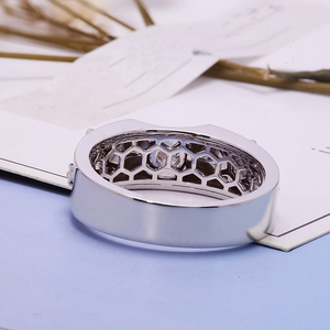 Unisex Twilight Round Cut Micro Pave Moissanite Anillos de diamantes Estilo hip-hop Plata de ley fina Los mejores precios - Product Image 4