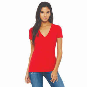 2025, venta al por mayor, camiseta con logotipo personalizado, camisetas con cuello de pico para mujer, camiseta de manga corta a la moda para mujer - Product Image 1