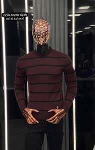 Suéter Casual de Invierno para Hombre, Transpirable, con Logotipo Frontal, 100% Algodón, Manga Larga, Cálido, con Estampado Jacquard de Rayas y Letras - Product Image 2