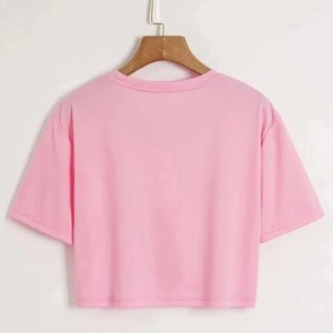 Ladies Casual Cotton Tee Short Sleeve Crew Neck Fashion Top Chemise d'été légère et confortable pour un usage quotidien - Product Image 6