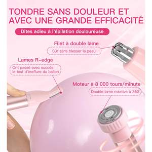 Kit de tondeuse électrique 3-en-1 pour femmes, rechargeable par USB, étanche, portable, pour l'épilation des oreilles, du nez et des sourcils, en plastique - Product Image 4