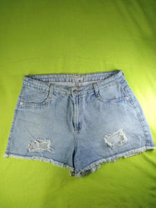 Shorts en jean décontractés vintage taille haute à franges pour femme, coupe skinny rose, tendance été, pour filles stylées - Product Image 3