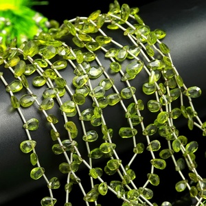 Wholesale Beautiful Polished Surface High Quality Natural <b>Peridot</b> Pear Shape Briolette Beads for Women Fashion Handmade Jewelry - Product Image 5