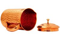 Koi, artículo más vendido, jarra de agua de cobre puro de 1100ml, jarra de cobre hecha a mano para agua potable y almacenamiento con tapa y Asa