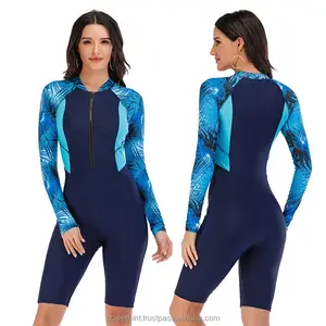 कस्टम डिजाइन महिलाओं लंबी आस्तीन बिकनी Rashguard महिलाओं सर्फिंग सनस्क्रीन डाइविंग प्रिंट Swimwear के