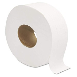Papel higiénico en rollo jumbo, 2 capas, apto para fosas sépticas, blanco, paquete de 12, comercial, al por mayor - Product Image 1