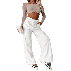 Pantalons crayon décontractés pour femmes en gros, lin/coton, taille élastique, respirant, coupe ample, été, personnalisable - Product Image 6