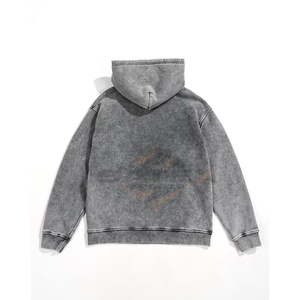 Nouveauté, dernières arrivées, sweat-shirts décontractés à effet délavé, mélange polyester/coton, broderie, teinture unie, coupe régulière, hiver, unisexe, vente en gros - Product Image 4