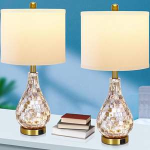 Lampe de bureau élégante avec incrustation de nacre, lampe de chevet décorative unique personnalisée avec incrustation de nacre, fabriquée à la main - Product Image 4