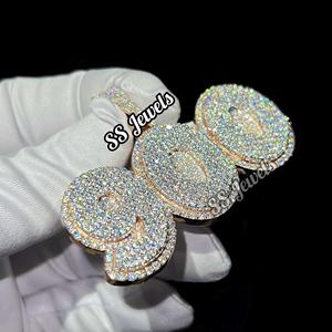 จี้900ตามสั่ง925เงินสเตอร์ลิงเครื่องประดับฮิปฮอปประดับเพชร VVS ประดับเพชรเย็นโรเดียมชุบปาร์ตี้สำหรับผู้ชายไอเดียของขวัญส่วนบุคคล - Product Image 2