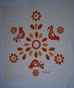 Custom Eco-Friendly 100% Cotton Hypoallergenic Square Kitchen <b>Towel</b> Disposable <b>Tea</b> <b>Towel</b> <b>Orange</b> Flower Design Quick-Dry Hand - Product Image 1