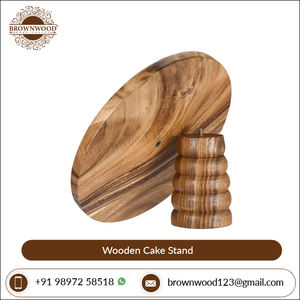 Présentoir à Gâteau Rond Fait Main en Bois d'Acacia de Fabricant Indien Présentoir à Desserts en Bois de Haute Qualité pour Événements et Utilisation - Product Image 3