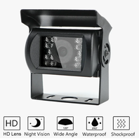 Caméra de recul AHD à double objectif avec vision nocturne | Système de caméra de recul double vue IP69K pour camion lourd avec connecteur aviation 4 broches