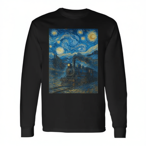 T-Shirt a Maniche Lunghe con Motivo Treno a Vapore per Adulti, Prodotto Promozionale - Product Image 2