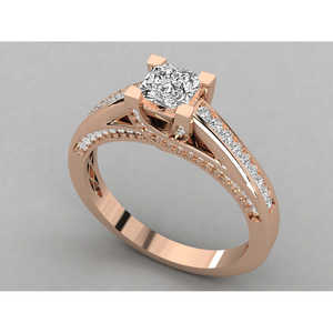 Anillo Solitario de Oro de 9K para Mujer con Diamante Cultivado en Laboratorio, Elegante y Lujoso - Product Image 2