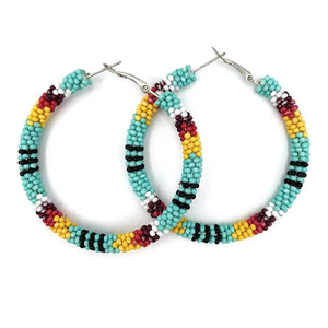 Boucles d'oreilles clous uniques faites à la main en perles d'imitation et perles de rocaille, style classique pour femmes, cadeaux de fête, couleurs personnalisées - Product Image 2