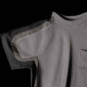 Custom High Quality Tee Contrast Fabric Design 100% Cotton Men's <b>T</b>-<b>shirts</b> <b>With</b> Ribbing <b>Pocket</b> - Product Image 4