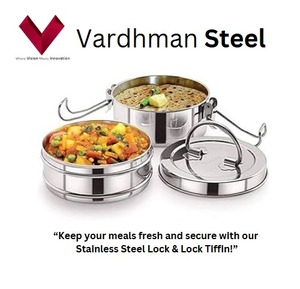 Vente en gros Boîte Tiffin ronde à deux niveaux en acier inoxydable 1-3L Portable Tiffin Carrier pour hôtel, restaurants, cuisine et repas - Product Image 2