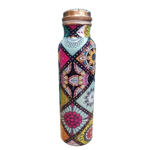 100% <b>Copper</b> Printed <b>Bottle</b> Premium Packaging Custom Handmade <b>Copper</b> <b>Bottle</b> Best Quality Wholesaler From India - Product Image 1