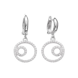 Dangle <b>Clip</b> on Earrings Round Cut Zircon Stone Wholesale 925 Sterling <b>Silver</b> Jewelry - Product Image 1
