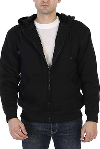 BANGLADESH DIRECT FACTORY MEN'S SOFT HEAVYWEIGHT SHERPA LINED <b>FLEECE</b> HOODIE <b>JACKET</b> NEW ARRIVAL WINTER THERMAL <b>JACKETS</b> - Product Image 4