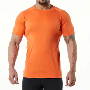 Camiseta de cuello redondo de algodón pesado personalizada OEM para hombre, ropa informal de verano de calle transpirable, cadera de punto Formal de Color sólido - Product Image 4