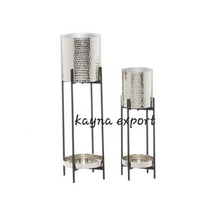 Handcrafted Fancy Brass Plated Metal <b>Planter</b> with Unique Design Home Office <b>Garden</b> Decoration with <b>Wood</b> Stand Option - Product Image 6