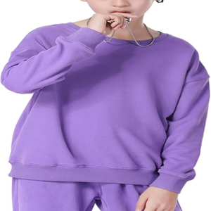 Ensemble de survêtement unisexe à capuche à motif uni respirant 2 pièces Sweat-shirt Pantalon de jogging pour enfants Hiver Faible MOQ Coupe-vent - Product Image 6