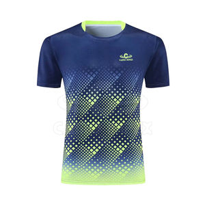 Uniforme de tennis professionnel pour homme sur mesure, à manches courtes, respirant, tissu écologique à séchage rapide, logo sur le devant, tenue d'équipe - Product Image 3