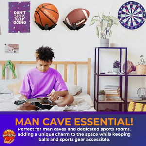 Support mural pour ballon de basket en polypropylène, grand modèle, pour accrocher le ballon en toute sécurité, décoration de salle de sport - Product Image 2