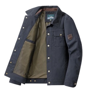 Veste de baseball écologique et imperméable, coupe-vent chaud pour hommes, blouson bombardier en toile de style britannique, cuir de mouton, nouvelle mode - Product Image 2