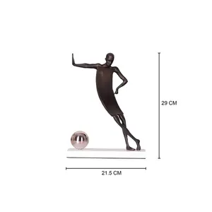 Sculptures modernes créatives en aluminium noir homme debout à grande échelle ou figurines de table Base en marbre - Product Image 1