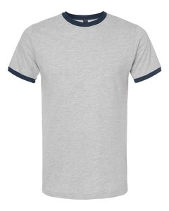 Next Level - Cotton Ringer Tee Athletic Short Sleeve Sport <b>Shirt</b> Heather Grey/ Navy unisex adult Ringer <b>Shirt</b> for Men - Product Image 5