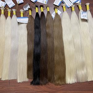 Blonde <b>Color</b> Straight <b>Hair</b> Bundle Best Quality Double Drawn <b>Hair</b> Bulk Full End Blonde Human <b>Hair</b> Extensions - Product Image 5