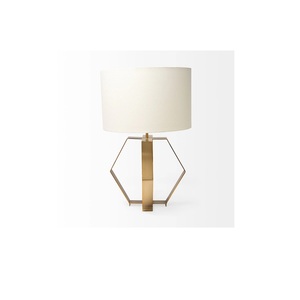 Vente chaude lampe en métal en aluminium forme hexagonale antique couleur or lampe de table fabricant en gros de l'Inde à bas prix - Product Image 1