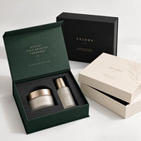 Boîte cadeau cosmétique noire mate à fermeture magnétique avec insert en mousse découpée, emballage rigide pour produits de beauté, fournisseur en gros OEM ODM