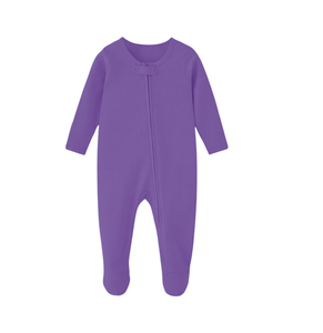 2025 nuevo diseño de algodón orgánico niño mono mejor precio bebé mameluco Footie con cremallera para bebés - Product Image 6