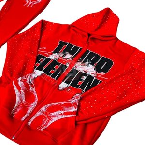 Conjunto Deportivo de Felpa de Algodón Grueso de 400 g/m² para Hombre, Sudadera con Capucha y Cremallera Completa con Estampado Gráfico y Pantalones Deportivos, Marca Personalizada - Product Image 4