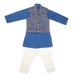 Traje Shalwar con Chaleco para Niños - Azul Rey - Product Image 1