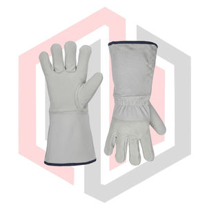 Guantes de Soldadura Básicos Resistentes al Calor, de Cuero Resistente, Antidesgarros, Anti-Cortes, para Bomberos, 11 oz de Grosor, Antiestáticos - Product Image 4