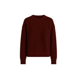 เสื้อไหมพรมคอวีแบบพื้นฐาน - สีแดงไวน์ - สีแดงไวน์ - Product Image 2