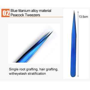 ชุดแหนบต่อขนตาสแตนเลสสตีลแบบกำหนดโลโก้และสีได้ พร้อมอุปกรณ์ต่อขนตา ปลายไฟเบอร์เรียบลื่น - Product Image 5