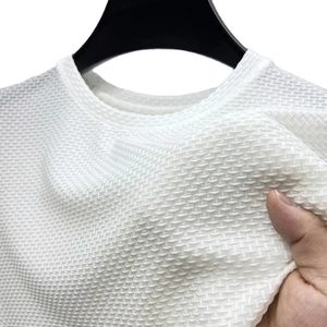 NEW Summer New High End Mesh Hollowed Out Ice Silk T-shirt à manches courtes T-shirt respirant à col en O pour hommes T-shirt pour hommes - Product Image 2