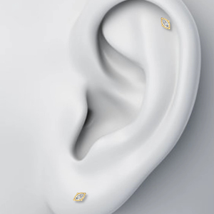 Pendientes Milgrain de diamantes Marquesa de lujo, joyería Piercing de oro macizo de 14K y 18K, diamantes naturales cultivados en laboratorio Real certificados IGI - Product Image 2