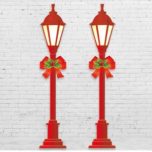 2 Pcs 6' de hauteur Décorations murales en carton en forme de <span class=keywords><strong>lampadaire</strong></span> de Noël, accessoires photo pour le carnaval de la Nouvelle-Orléans - Product Image 2