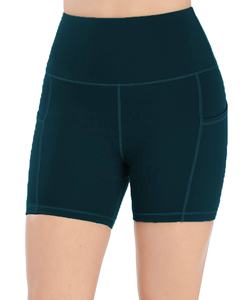 Shorts de sport et de yoga pour femmes sur mesure en polyester/spandex à taille haute, séchage rapide, logo personnalisé, coupe confortable, ourlet inférieur - Product Image 1